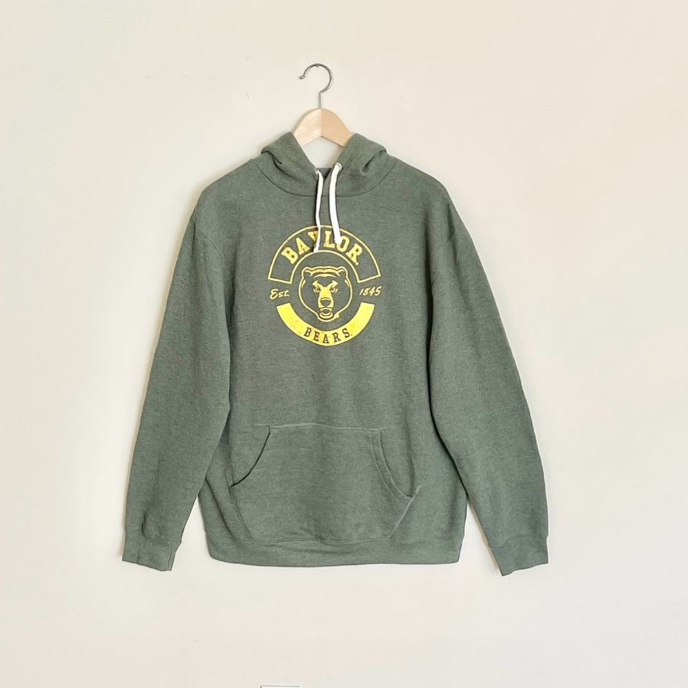 The Victory Baylor Bears Heathered Green Yellow Hoodie Adult size XL